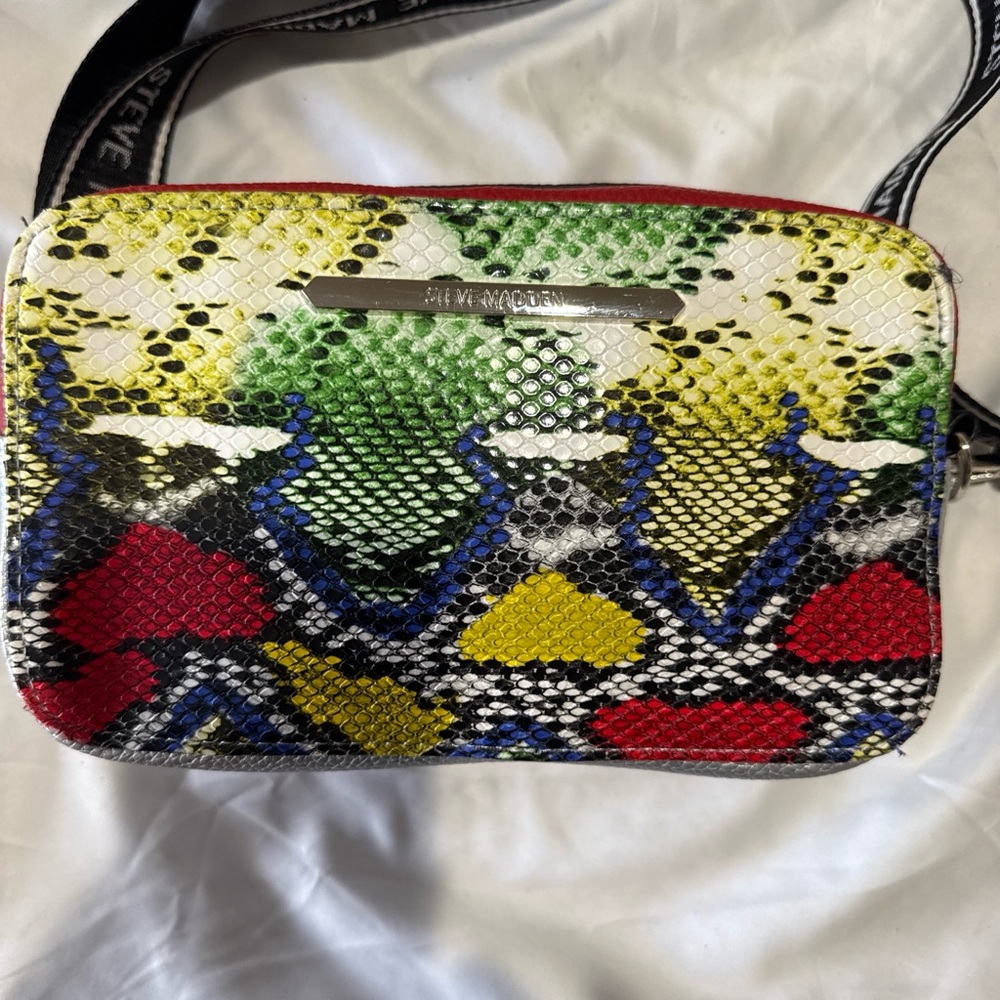 Steve Madden Colorful Snake Print Crossbody Bag